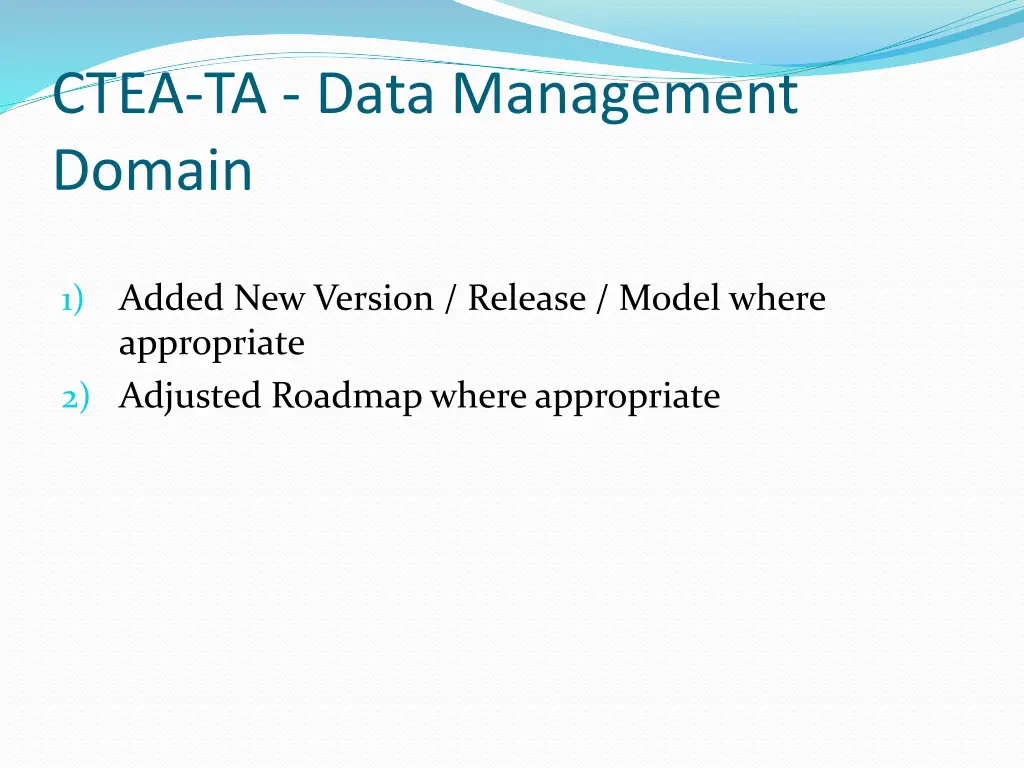 ctea ta data management domain