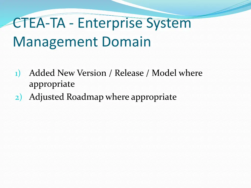 ctea ta enterprise system management domain
