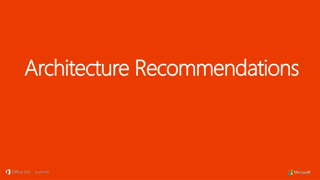 architecture recommendations architecture