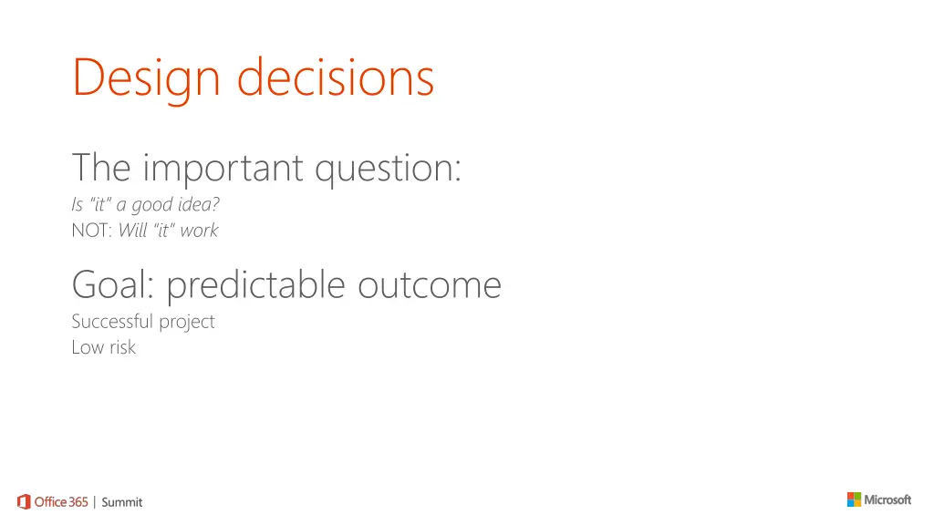 design decisions