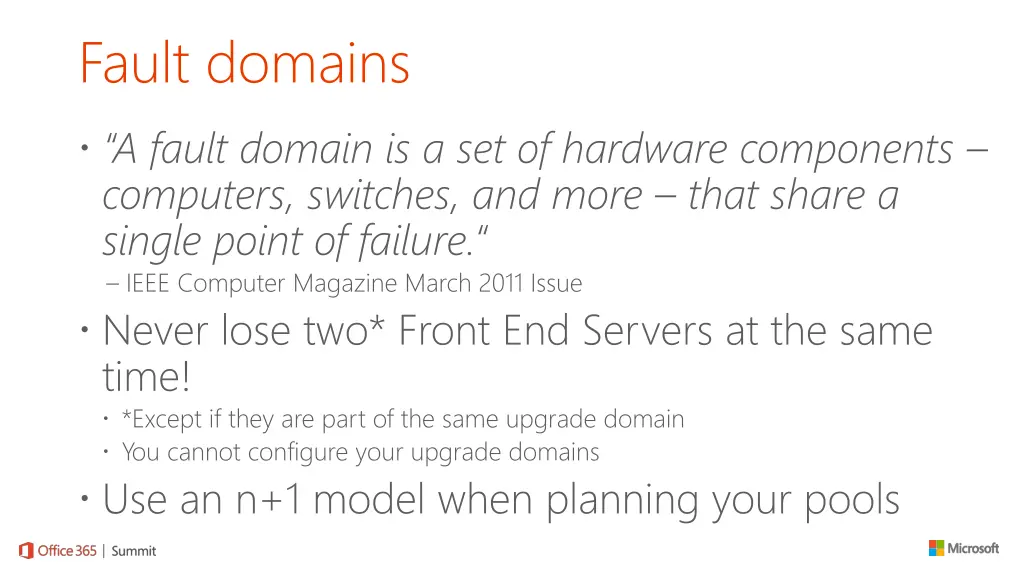 fault domains a fault domain is a set of hardware