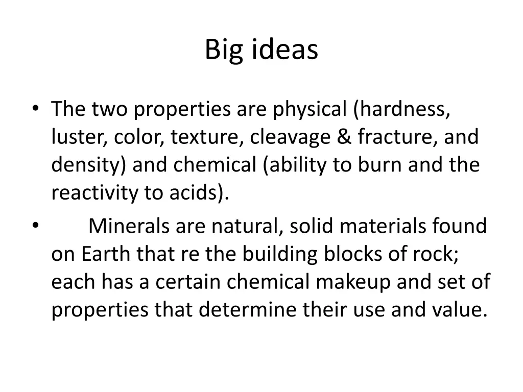big ideas