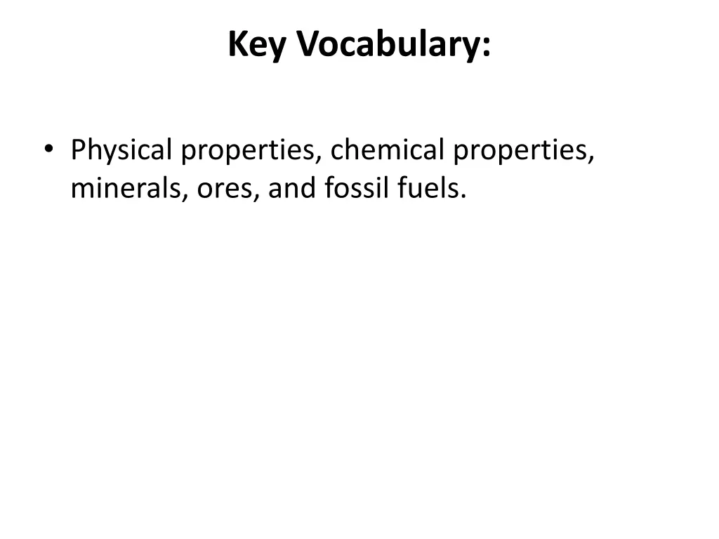 key vocabulary
