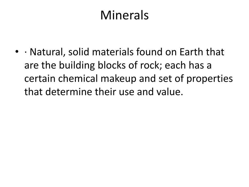 minerals