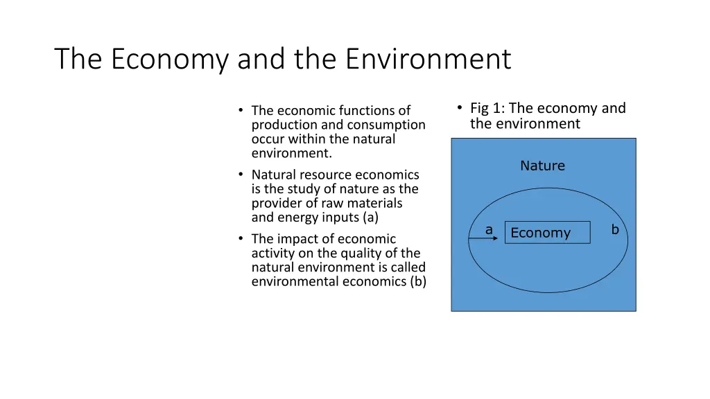 the economy and the environment