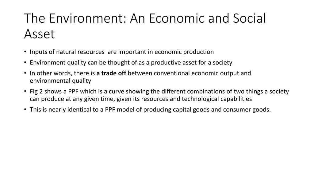 the environment an economic and social asset