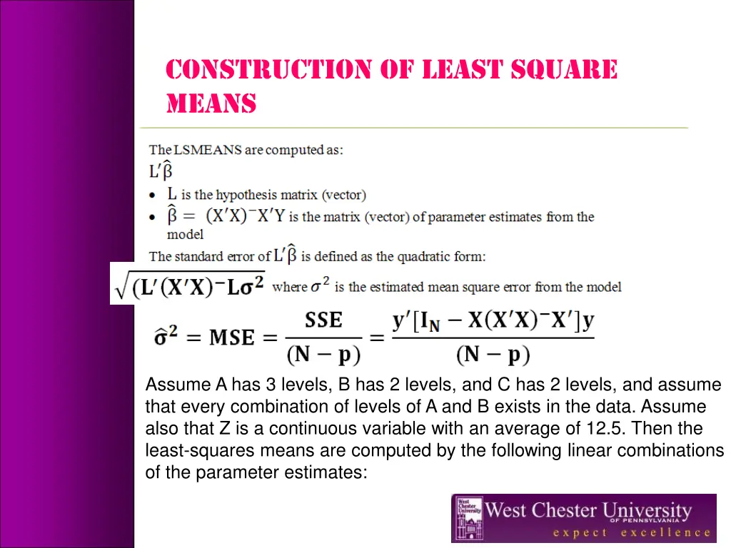 construction of least square means 1