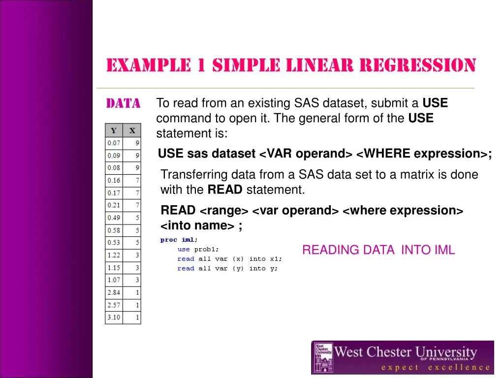 example 1 simple linear regression
