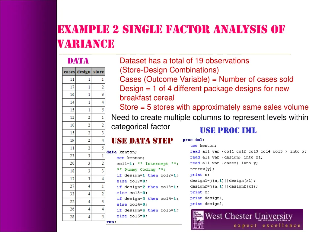 example 2 single factor analysis of variance