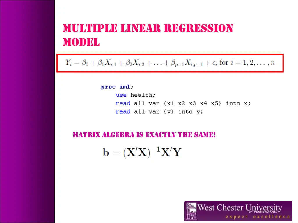 multiple linear regression model