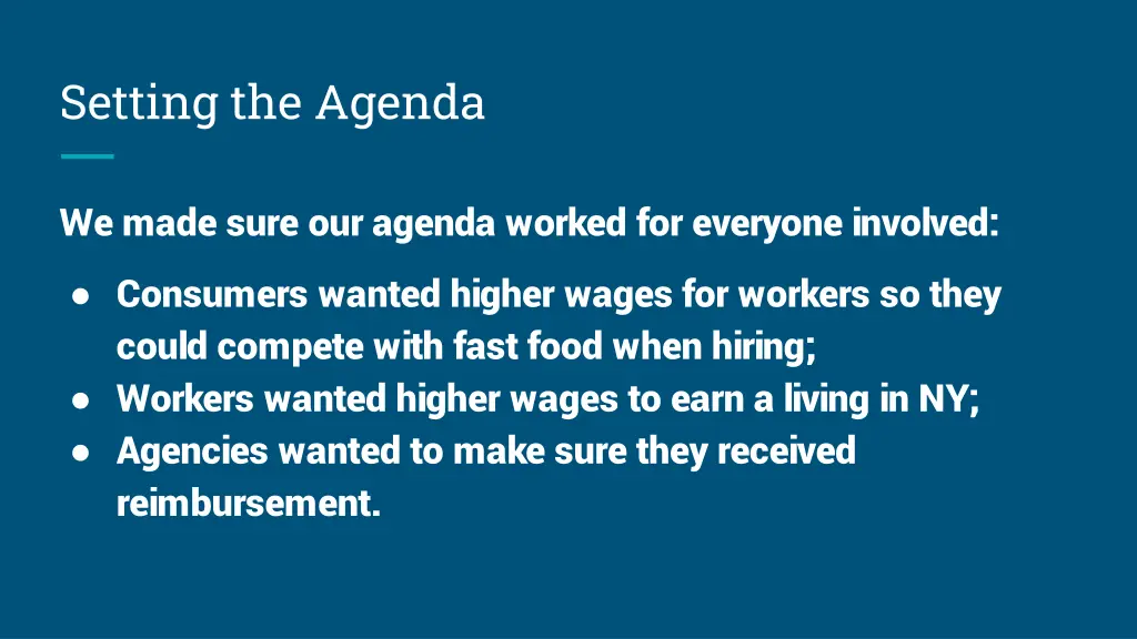 setting the agenda