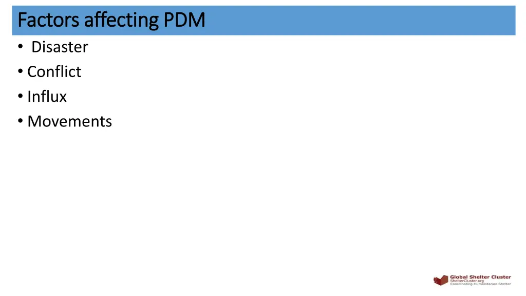 factors affecting pdm factors affecting