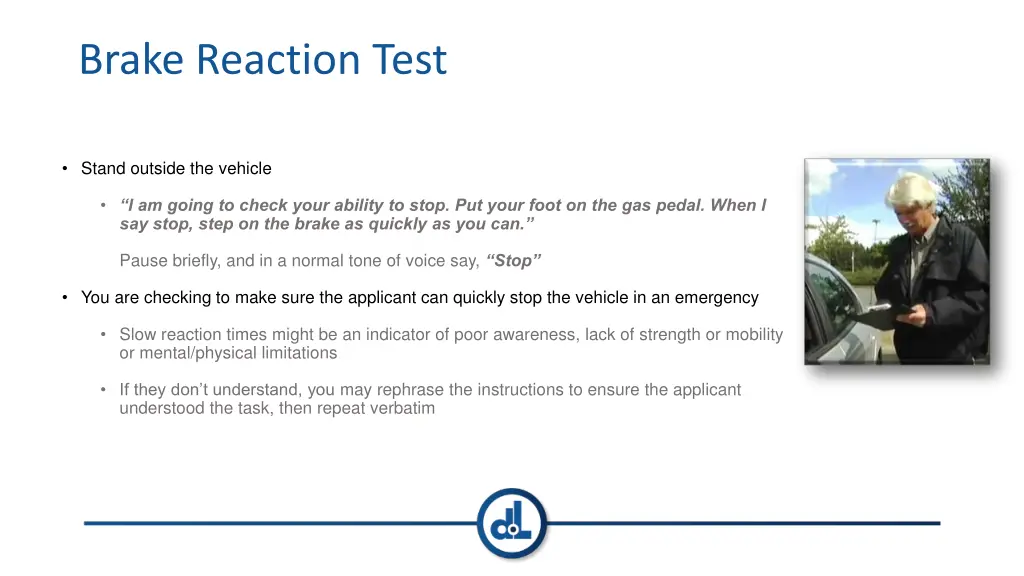 brake reaction test