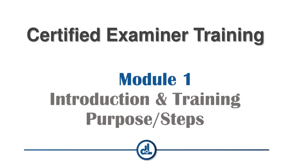 certified examiner training