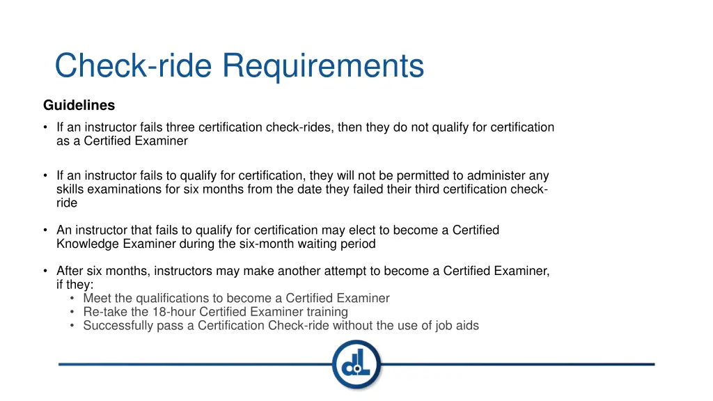 check ride requirements 1