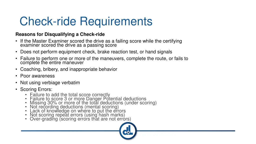 check ride requirements