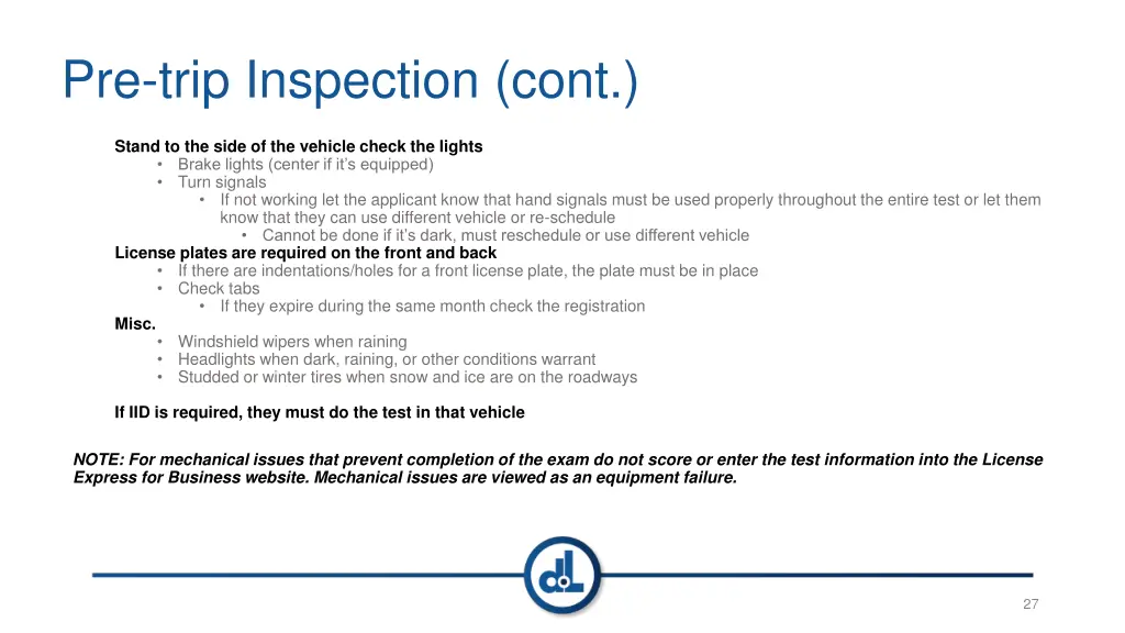 pre trip inspection cont