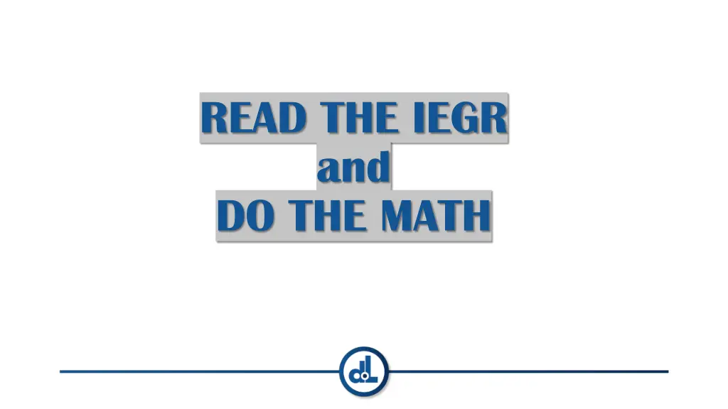 read the iegr and do the math