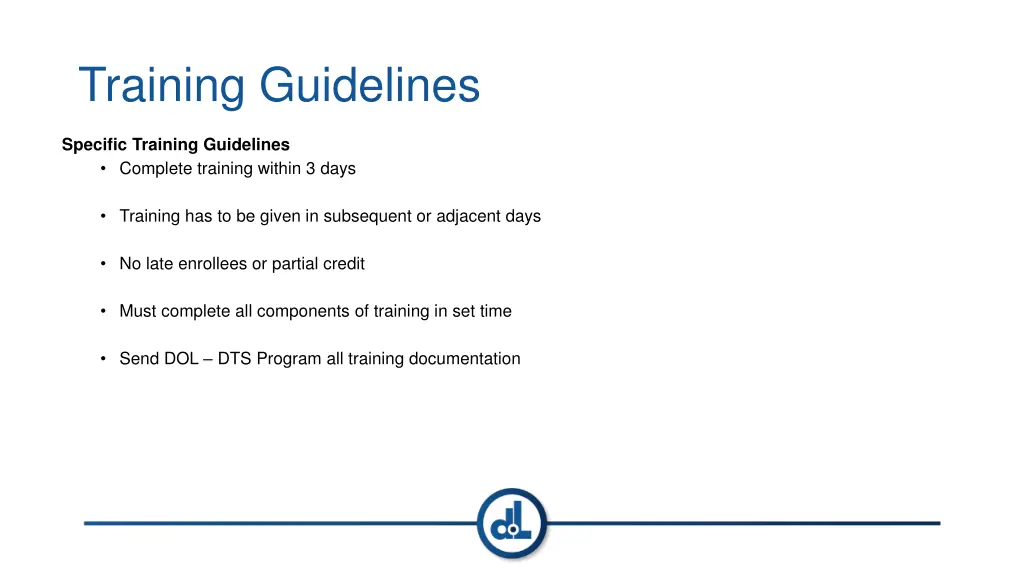 training guidelines