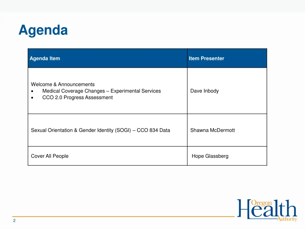agenda