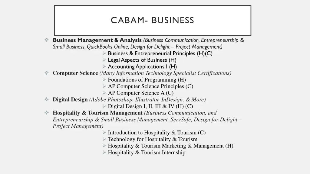 cabam business