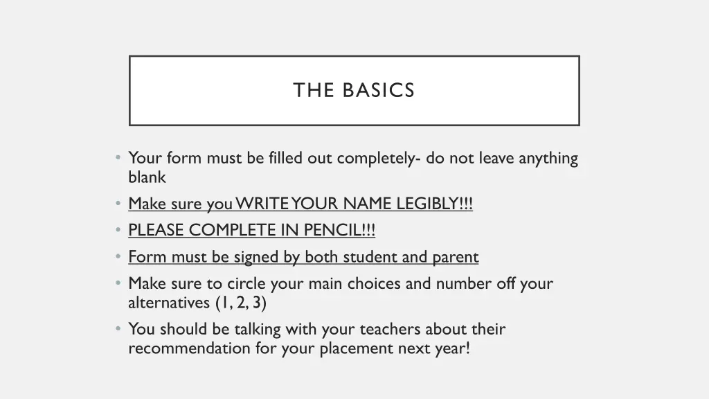 the basics