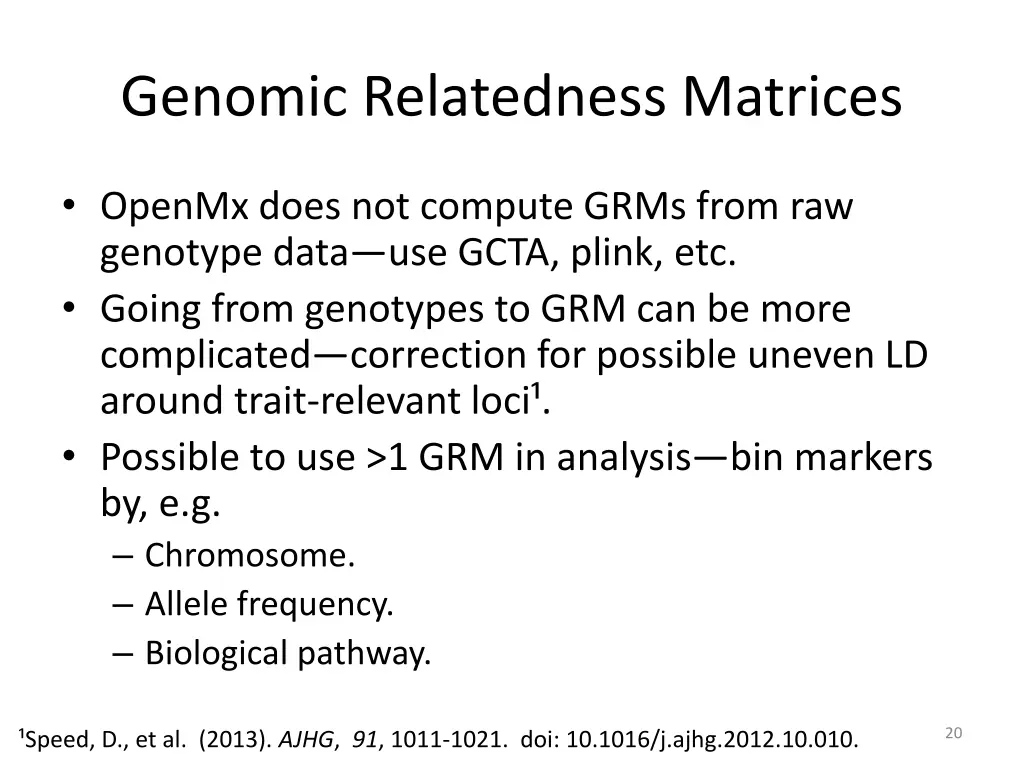 genomic relatedness matrices