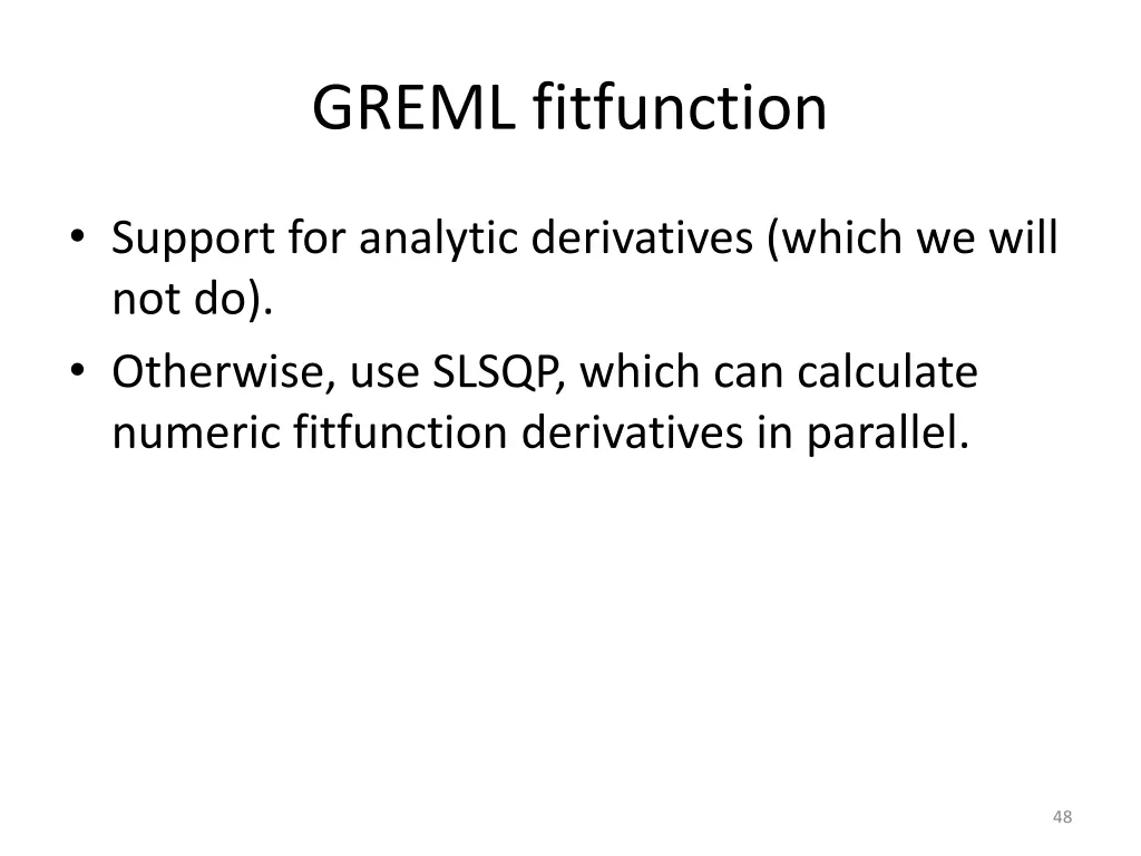 greml fitfunction