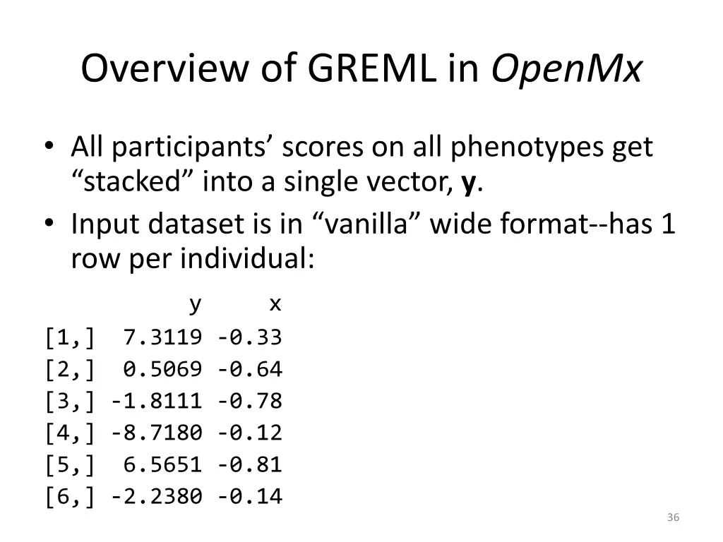 overview of greml in openmx