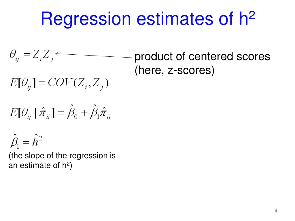 regression estimates of h 2