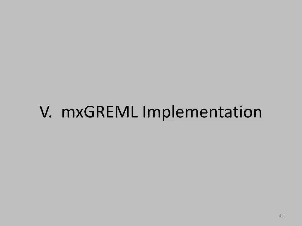 v mxgreml implementation