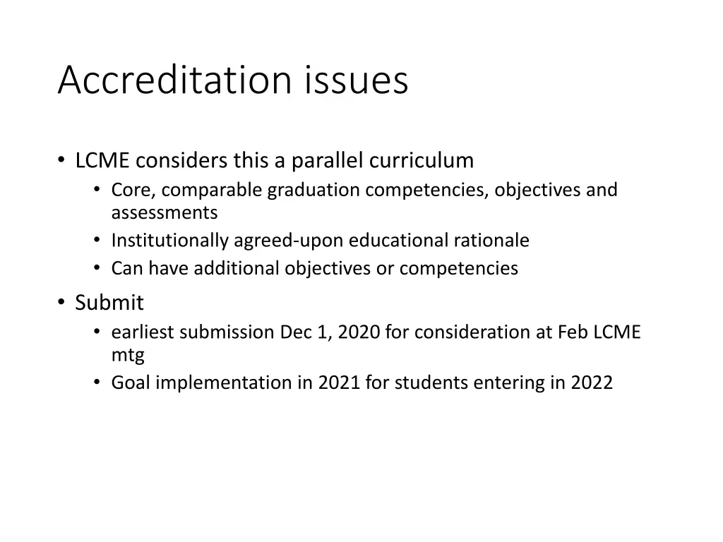 accreditation issues