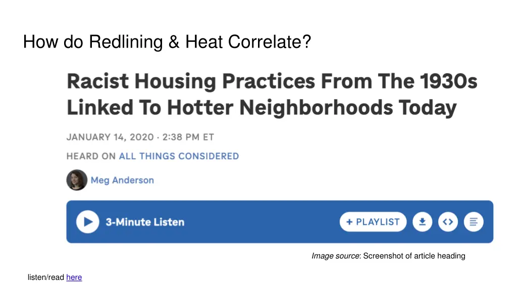how do redlining heat correlate
