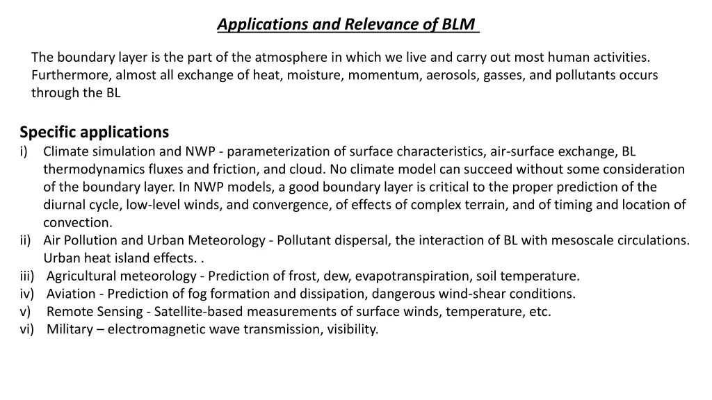 applications and relevance of blm