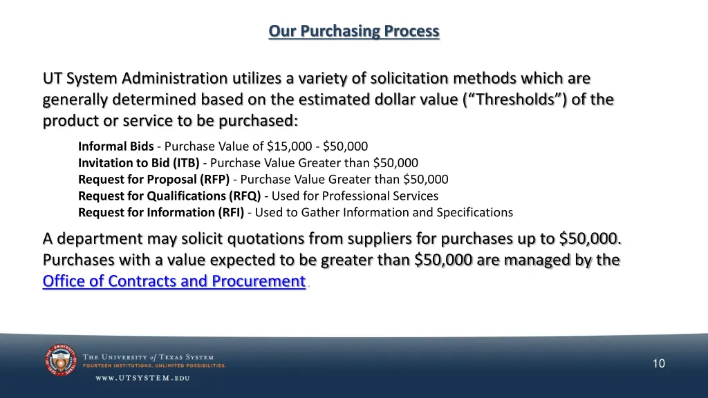 our purchasing process