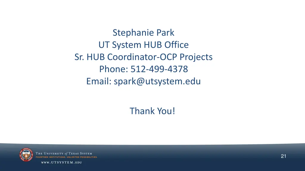 stephanie park ut system hub office