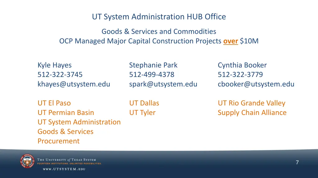 ut system administration hub office