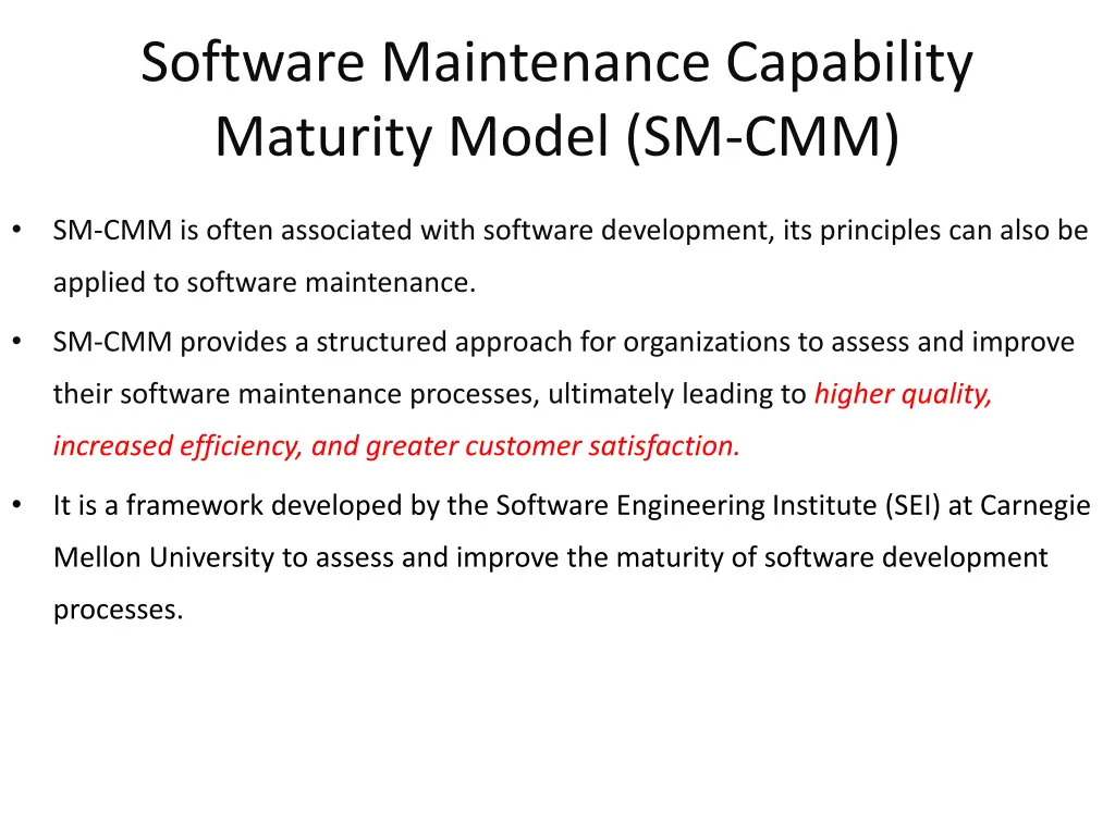 software maintenance capability maturity model