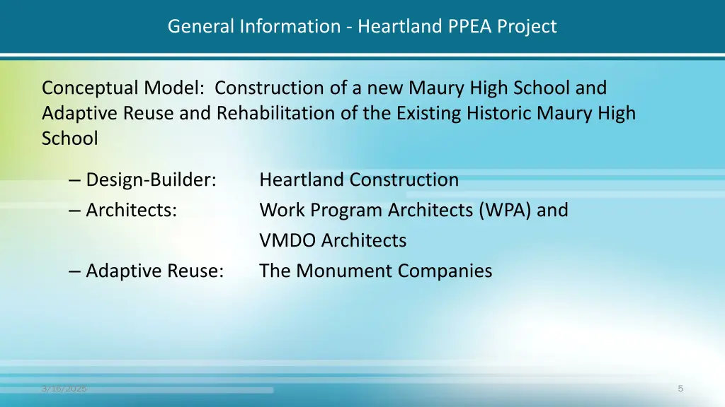 general information heartland ppea project