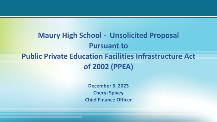maury high school unsolicited proposal pursuant