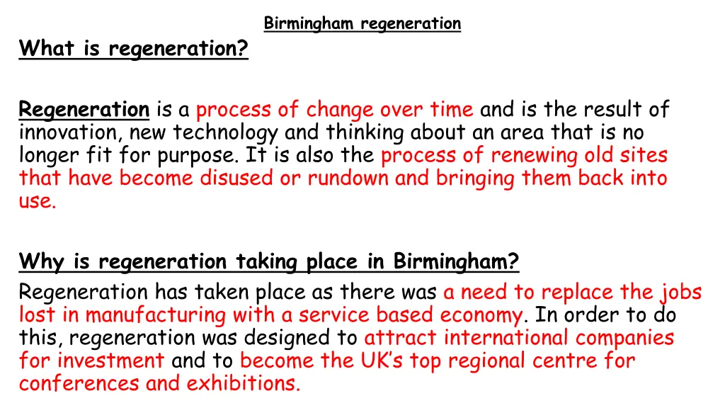 birmingham regeneration