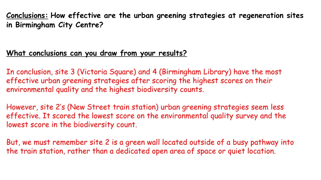 conclusions how effective are the urban greening