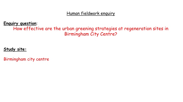 human fieldwork enquiry
