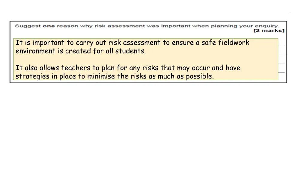 it is important to carry out risk assessment