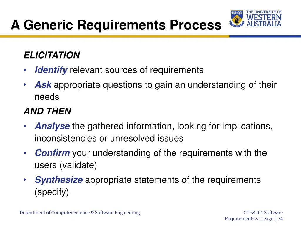 a generic requirements process