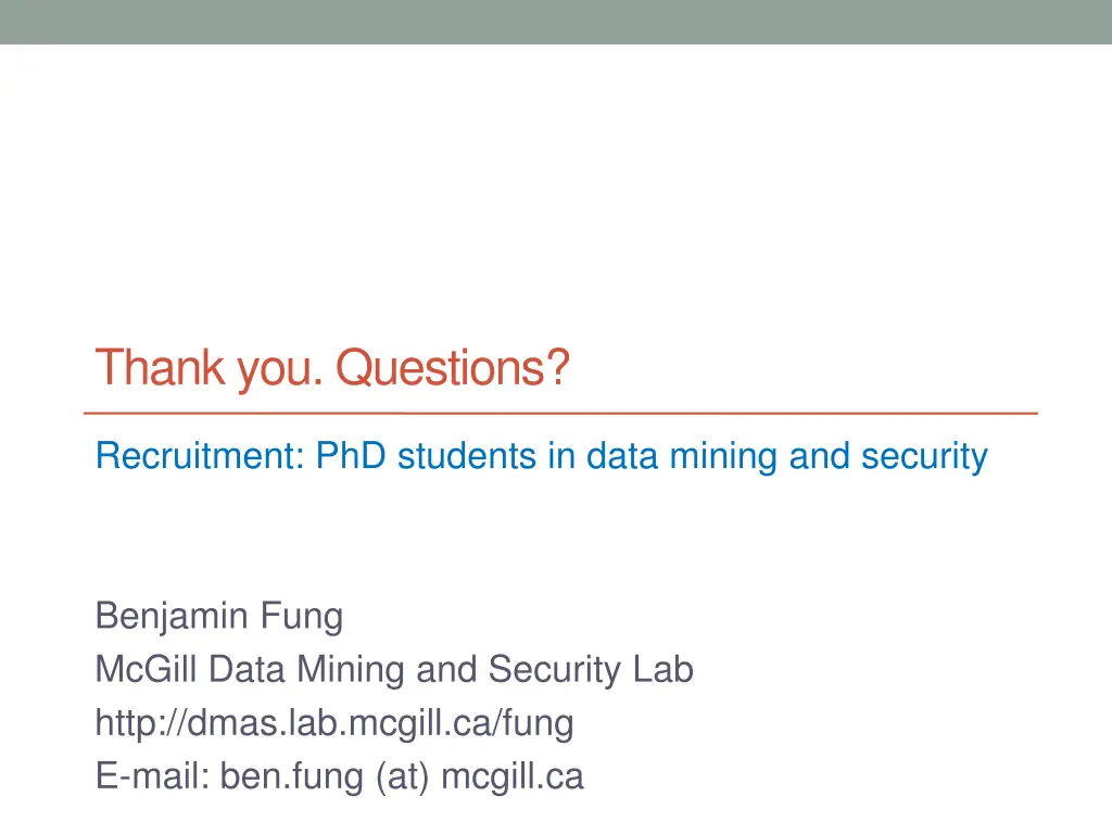 thank you questions