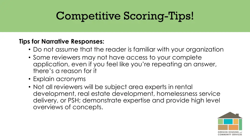 competitive scoring tips