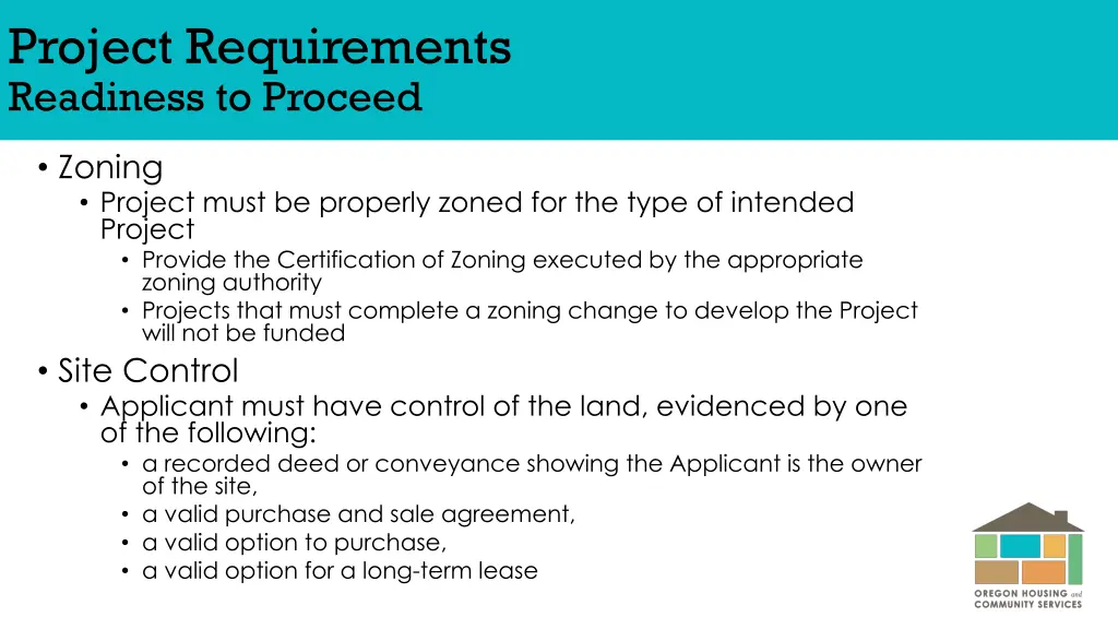 project requirements readiness to proceed
