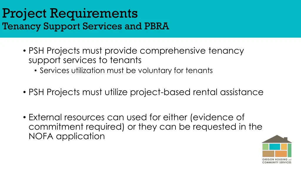 project requirements tenancy support services
