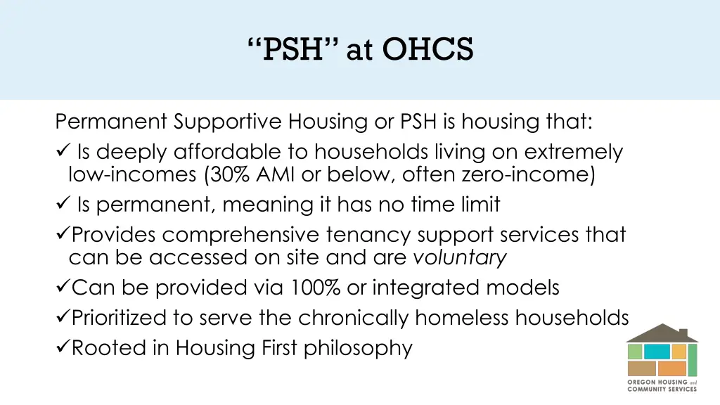 psh at ohcs